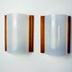Pair of pine and methacrylate wall lights, Spain 1980