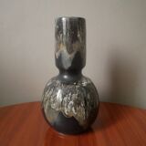 Designer ceramic vase from the 50s, bluish gray signature Jean-Marie Maure, handcrafted