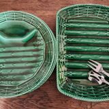 Service asperges en barbotine 6 Assiettes 1 plat