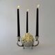 Bougeoir en argent massif vintage Lotus