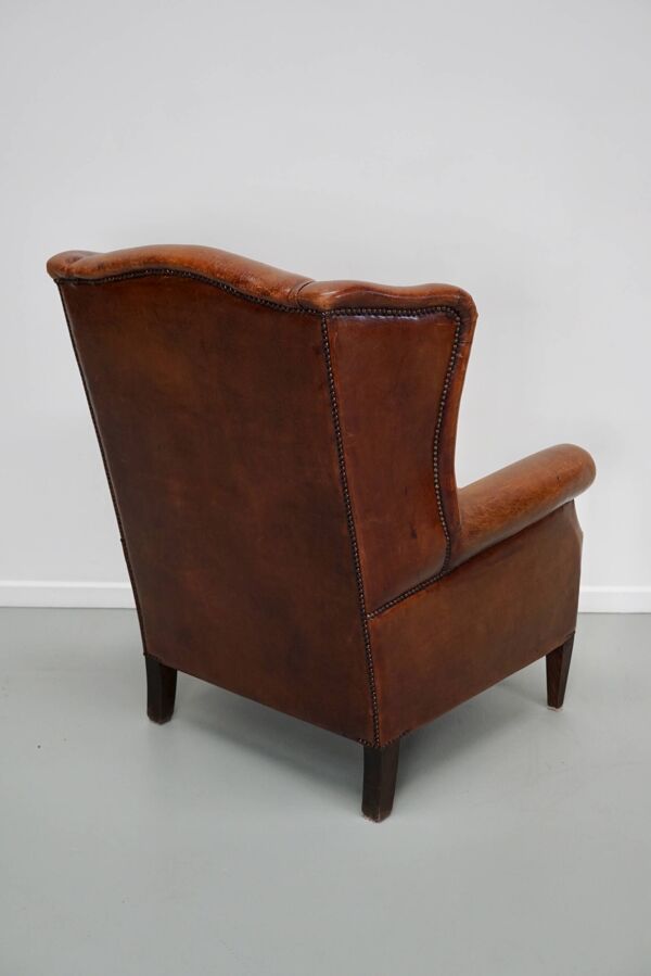 Fauteuil club vintage en cuir couleur cognac, pays-bas fauteuil club vintage en cuir couleur cognac, pays-bas