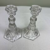 Pair of glass candlesticks