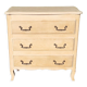 Commode 3 tiroirs style Louis XV en chêne massif bois brut