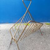 Design magazine holder vintage golden steel file