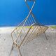 Design magazine holder vintage golden steel file