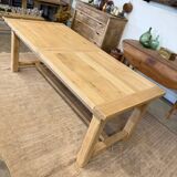 Solid oak farmhouse table with extensions