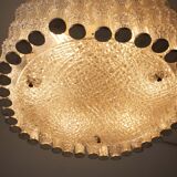 Kaiser Leuchten glass pendant lamp with nickel patina