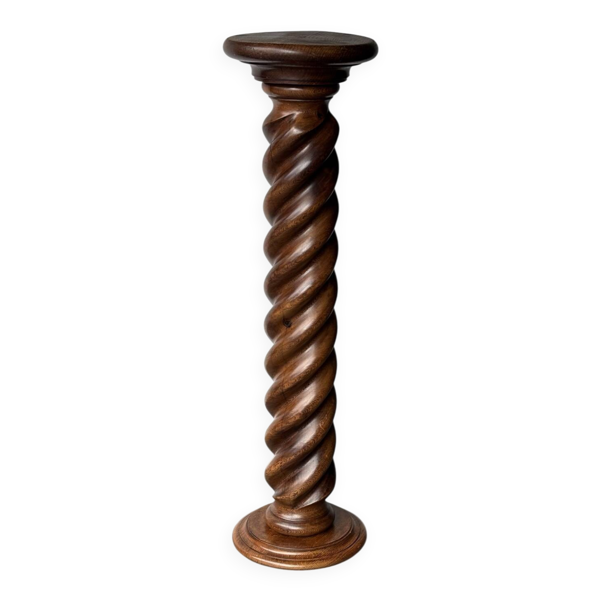 Large twisted solid oak column, early 20th century