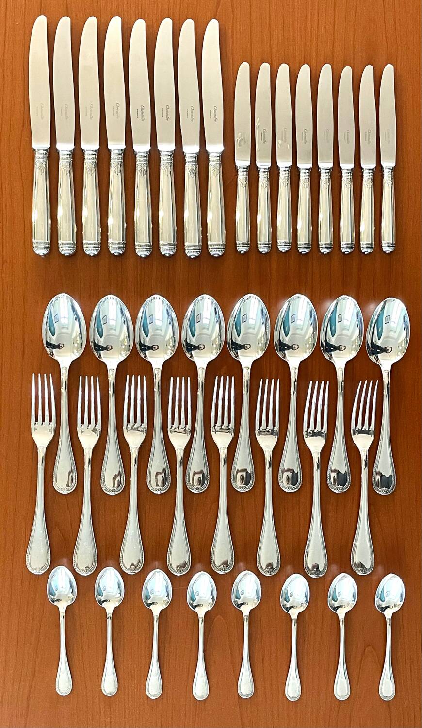 Christofle malmaison 8 person 40 piece cutlery set near new condition