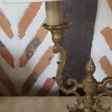 Candlestick lamp bronze double fire