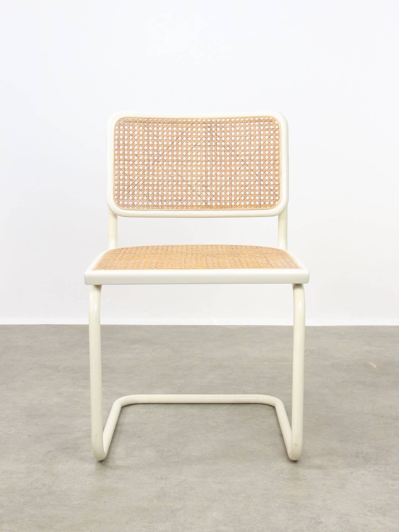 Vintage Cesca B32 chair in white by Marcel Breuer, 1970s