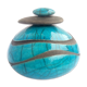Turquoise raku box with organic shapes