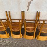 Set of 4 green bistro chairs