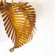 Gilt palm leaf and opaline glass pendant light by Hans Kögl