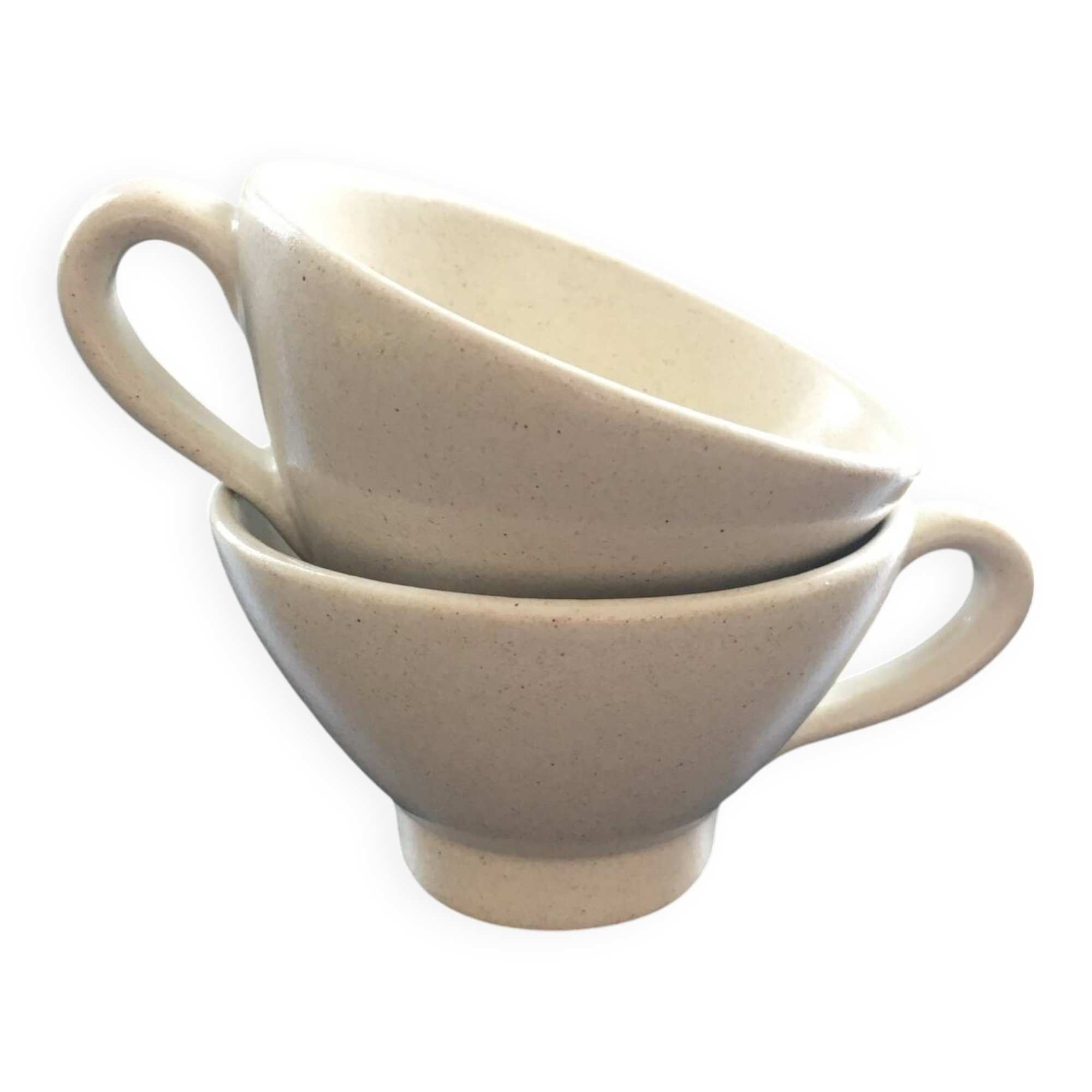 Pair of ivory stoneware cider bowls