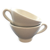 Pair of ivory stoneware cider bowls