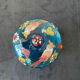 Hand-painted blue glass pot flowers and birds