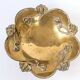Brass Footed Bowl | Antique Art Nouveau Floral Motif