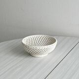 Antique twisted white porcelain basket