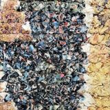 Boucherouite Moroccan Berber rug - hand-woven with recycled fabric scraps - 90x205 cm