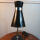Lampe de bureau Diabolo noire et chrome 1970/80, socle rond, col flexi