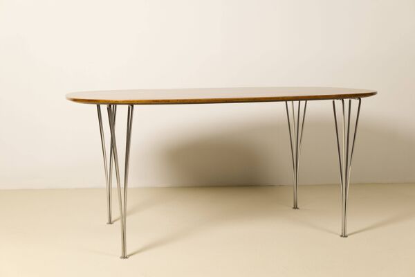 Table de salle à manger Superellipse de Piet Hein et Bruno Mathsson, années 1970, Fritz Hansen
