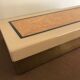 Rectangular mother-of-pearl and brass storage box 1970
