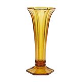 Luxval Vase Amber Américain 1935 Val Saint Lambert Art Deco
