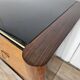 Art Decò Sideboard in Mahogany and Maple with Black Glass and Brass Finishi