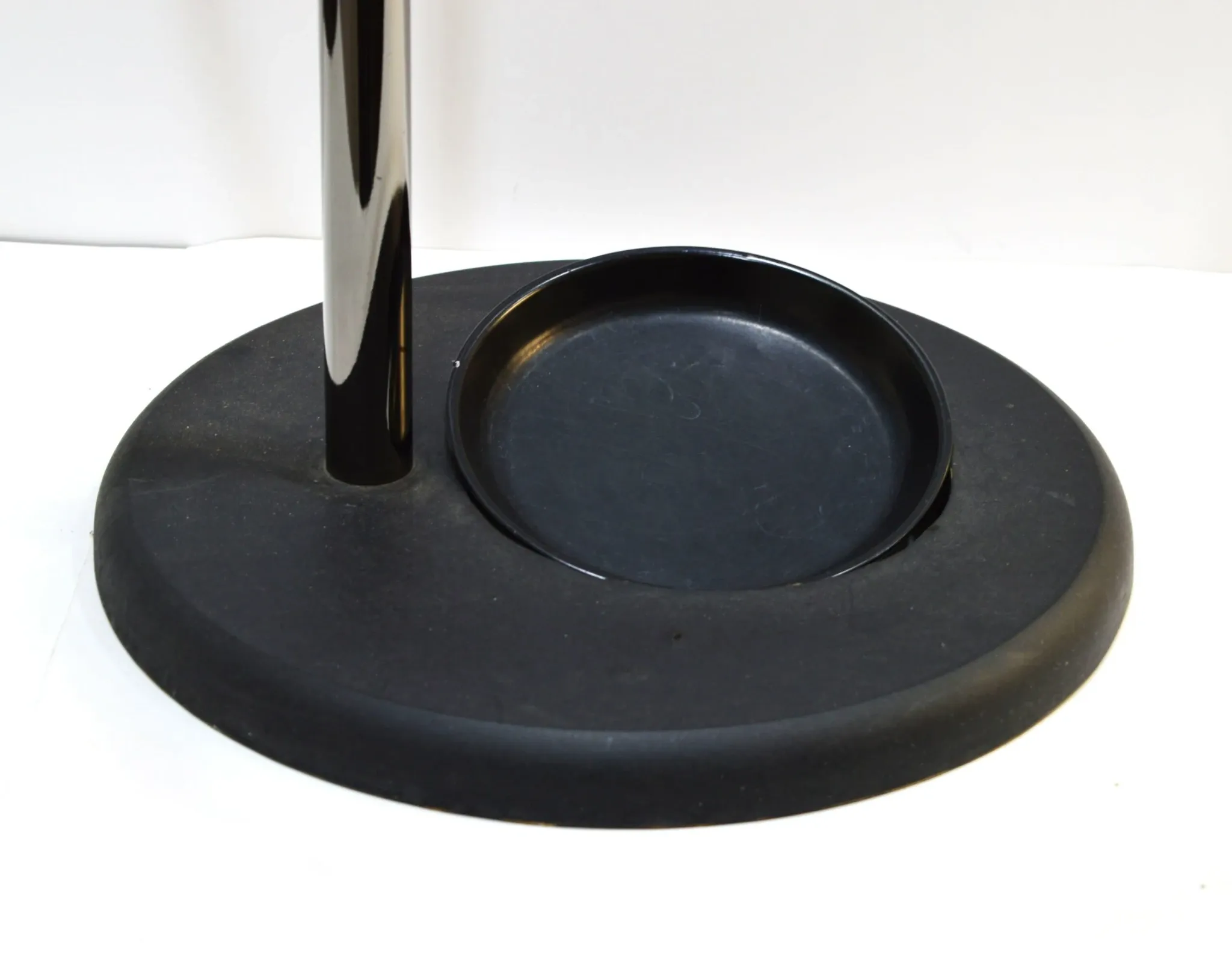 Grey lacquered metal designer umbrella stand, 1980s