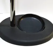 Grey lacquered metal designer umbrella stand, 1980s