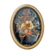 Oval frame dried flowers velvet knot