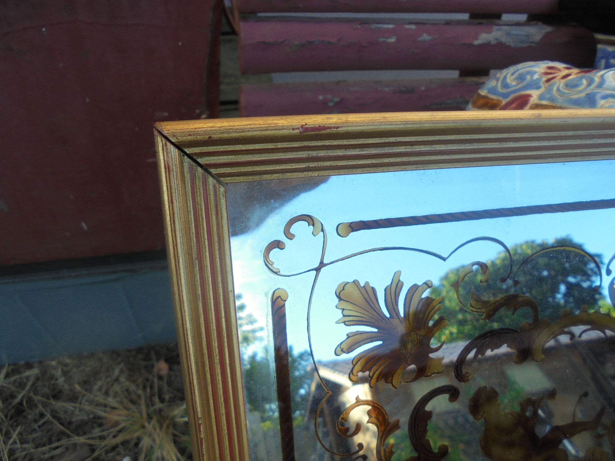 Large mirror type brasserie 202x102cm