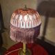 brass column lamp, worked brass from 1880 with cut glass dome, 45x22, superb