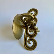 Brutalist bronze candleholder, 1970s