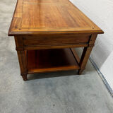 Coffee table with 2 drawers in solid wood.