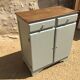 Sideboard in patinated oak and waxed top in natural wood