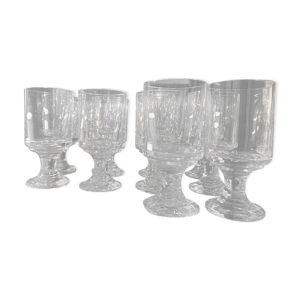 Lot de 10 verres en cristal - baccarat