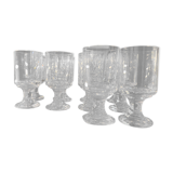 Set of 10 crystal glasses signed Baccarat 1930
