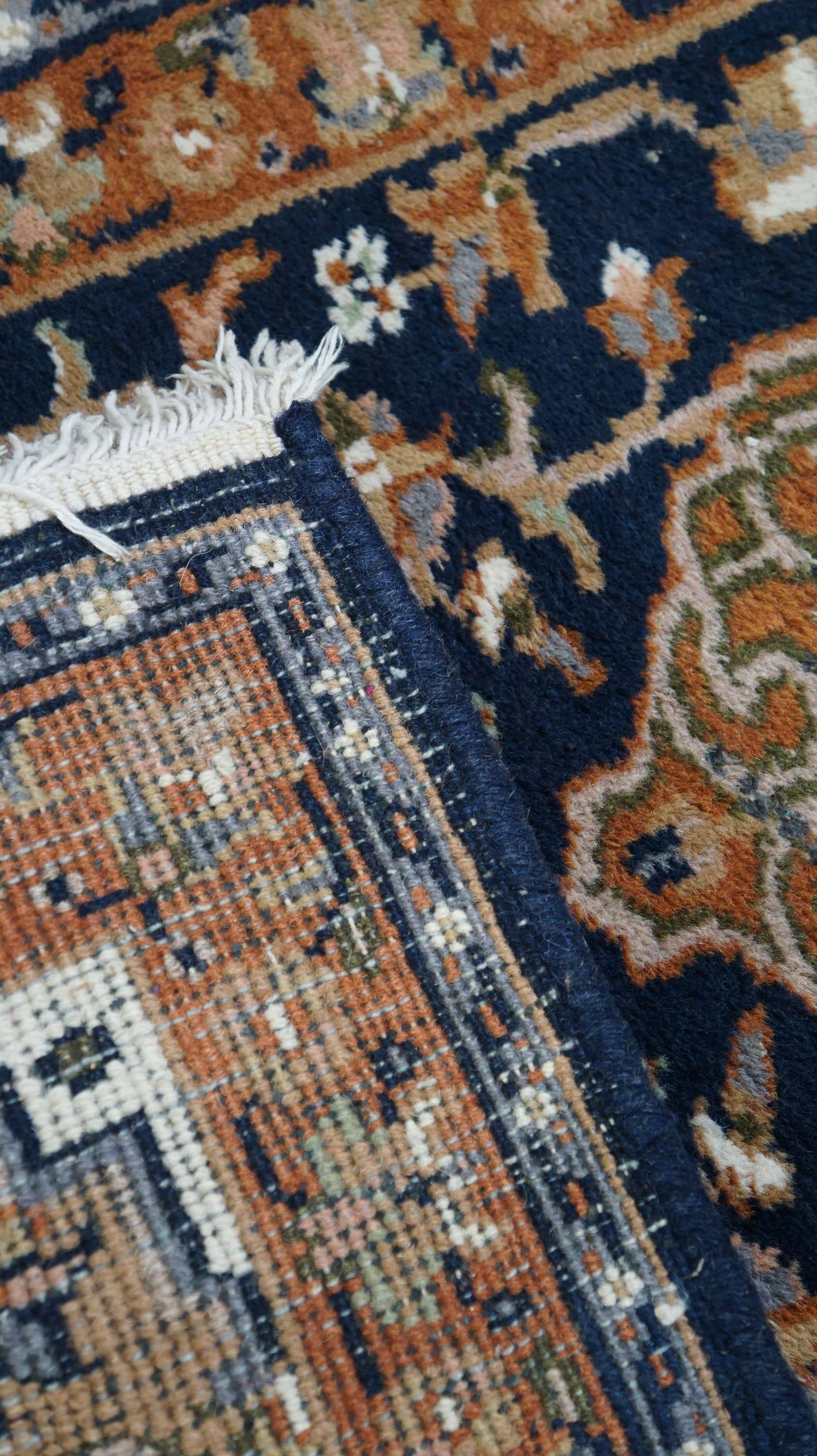 Persian rug 136x70 blue and brown