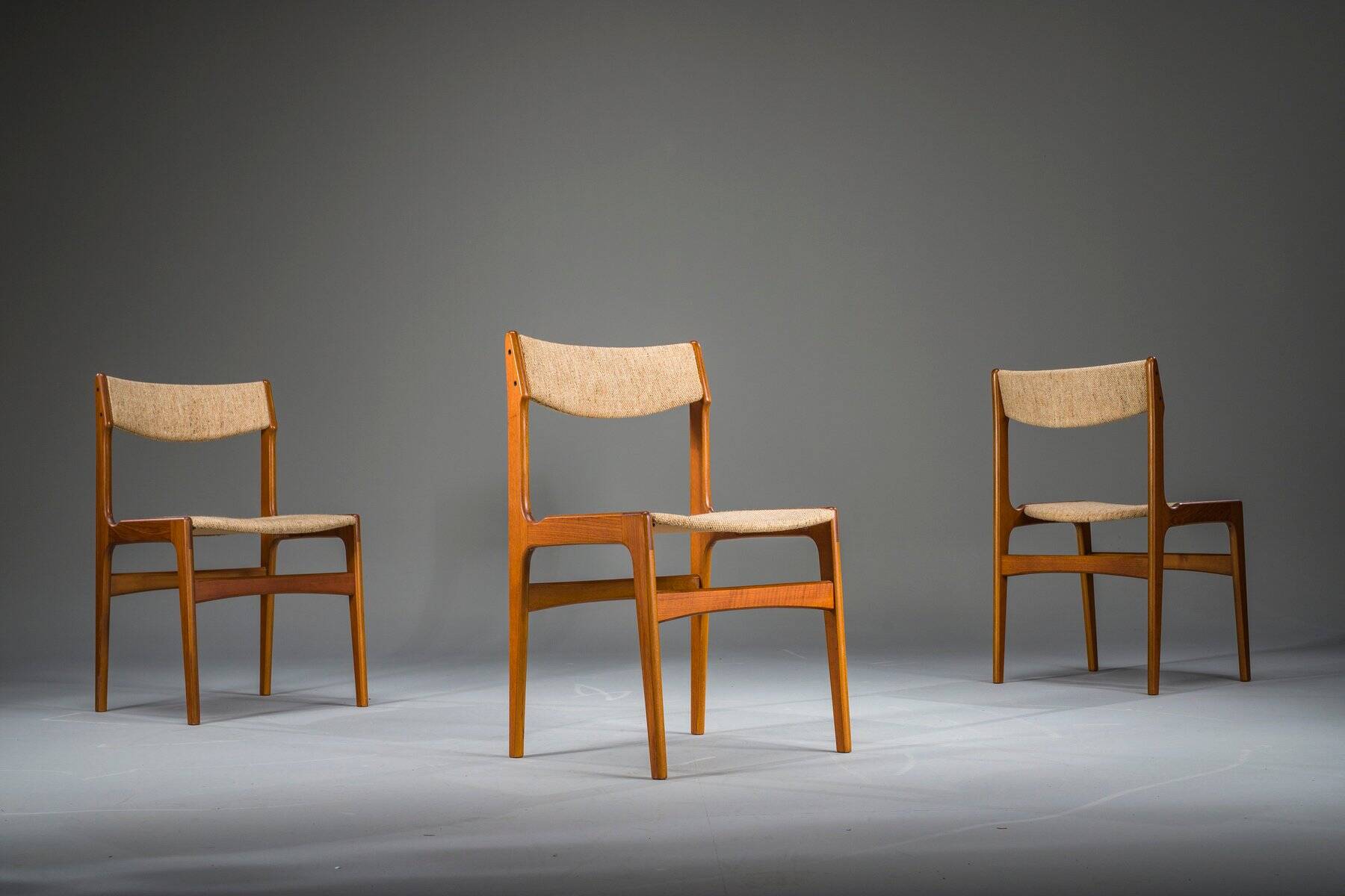 Teak dining chairs attributed to Erik Buch for Anderstrup Stolefabrik, Denmark, 1970s, set of 3