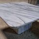Vintage nesting coffee table trio square white Calacatta Carrara marble Italy