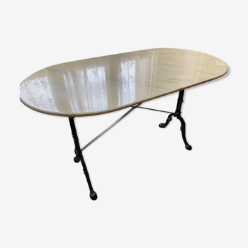 Bistro table marble cast iron foot