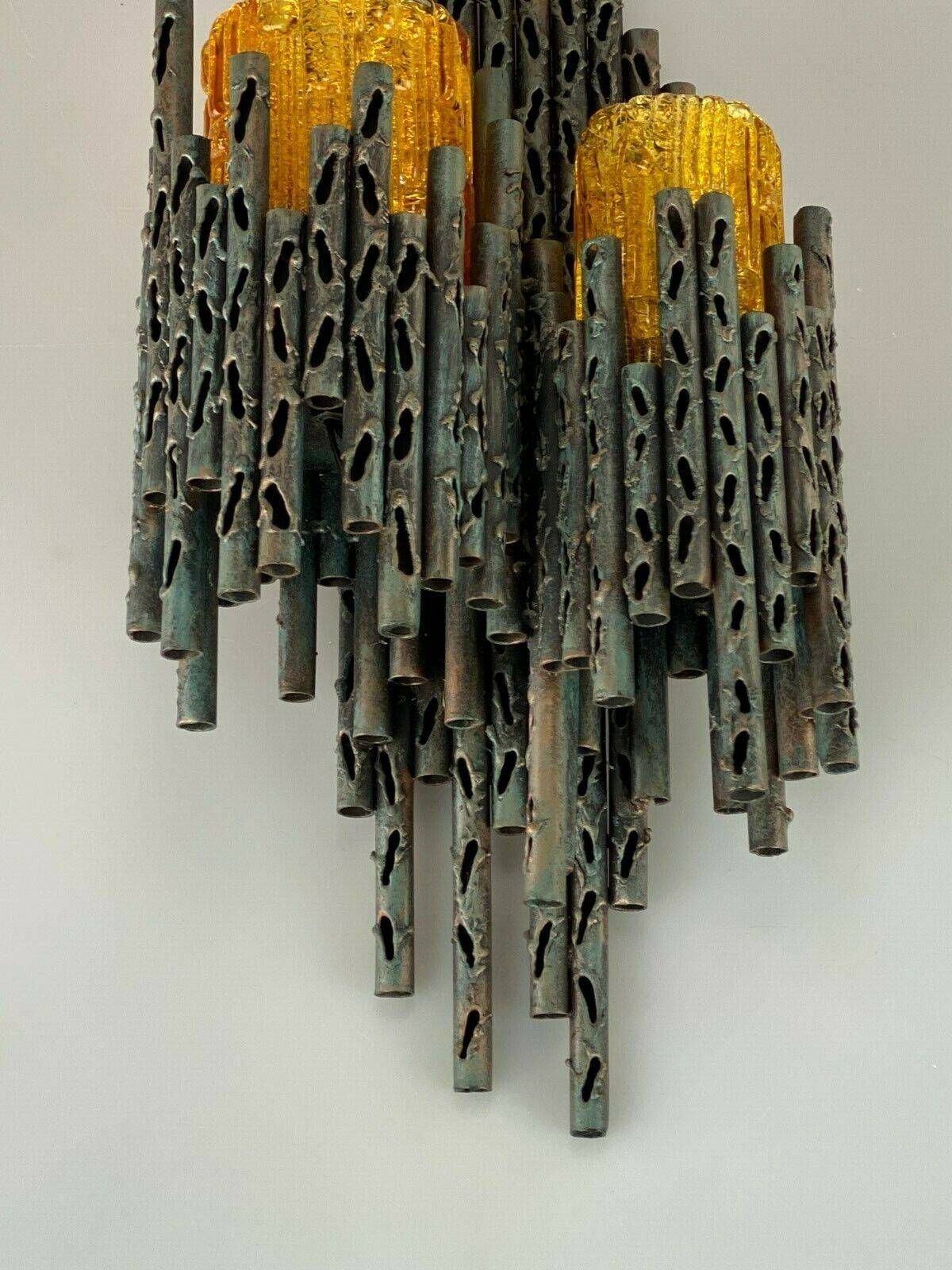 60s 70s Brutalist wall lamp Marcello Fantoni Wall Lamp Glass Design 60s