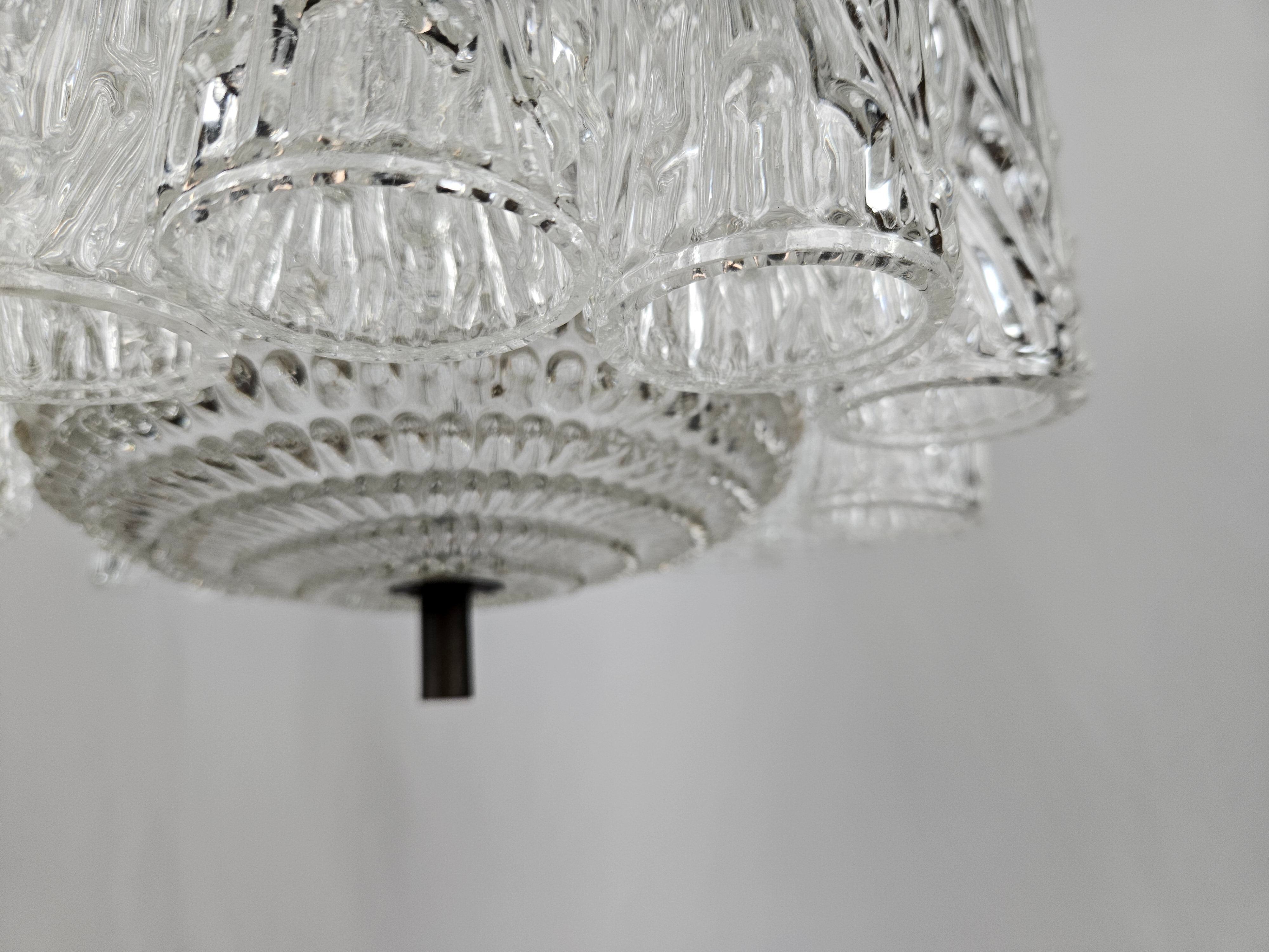Murano glass chandelier with 14 tubular pendants