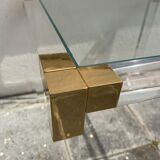Sofa tip or transparent plexiglass, glass and brass 1970