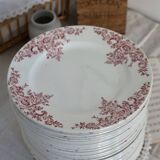 6 Louis XV Boulenger Choisy Le Roi iron earth flat plates, early 20th century