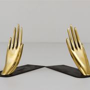 Mid-century bookends by Carl Auböck with brass hands #1928, Vienna, Austria