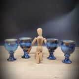 Set 4 blue sandstone cups