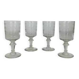 4 verres Baccarat modèle Chanel gravure 3458